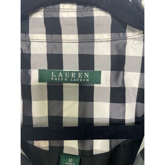 Lauren Ralph Lauren Jacket Check Windbreaker Coat Black White Plaid‎ M LRL - Picture 5 of 11